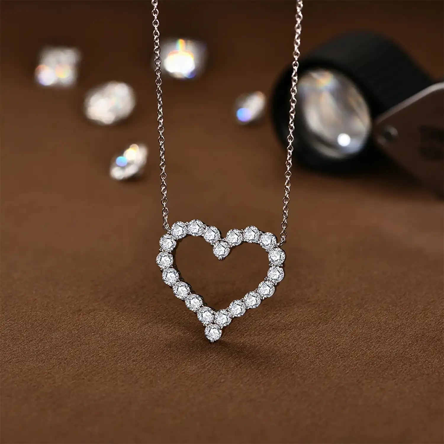 Eternal Love Moissanite Heart Pendant Necklace